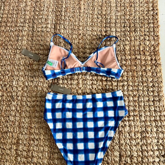 J CREW French bikini top and matching bottom in gingham NWT - Picture 7 of 12